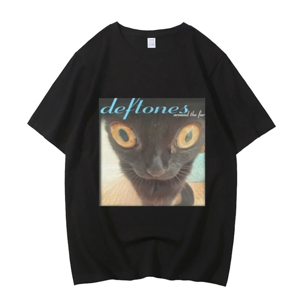 

Deftones Around the Fur Cat Pure Cotton EU size Tee summer Japanese streetwear men t-shirts designer 2000s y2k man clothing