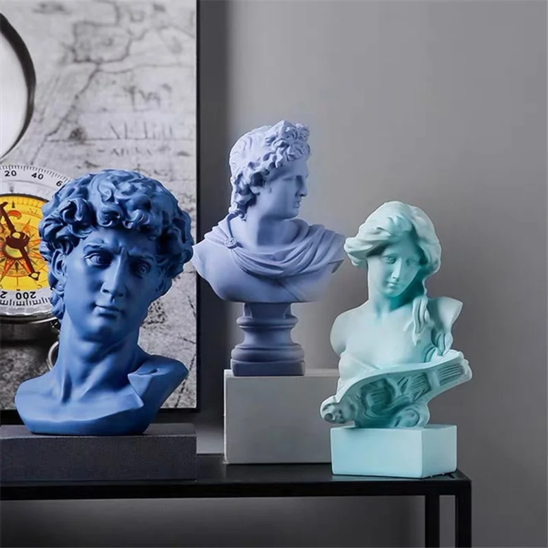 

Resin Nordic Sculpture Abstract Character Statue Office Desktop Model Art Supplies Handmade Sketch Head Crafts Home Decoration