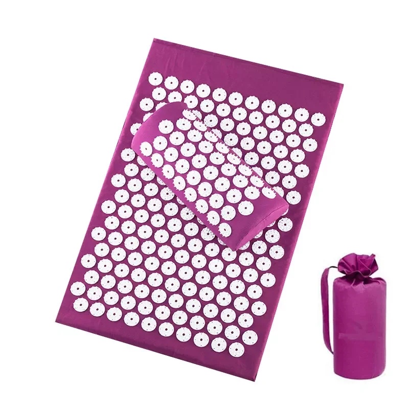 

Mat Acupressure Massager Natural Linen Cotton Acupuncture Mats +Pillow Back Reflexology Trigger Point Massage Stress Relief
