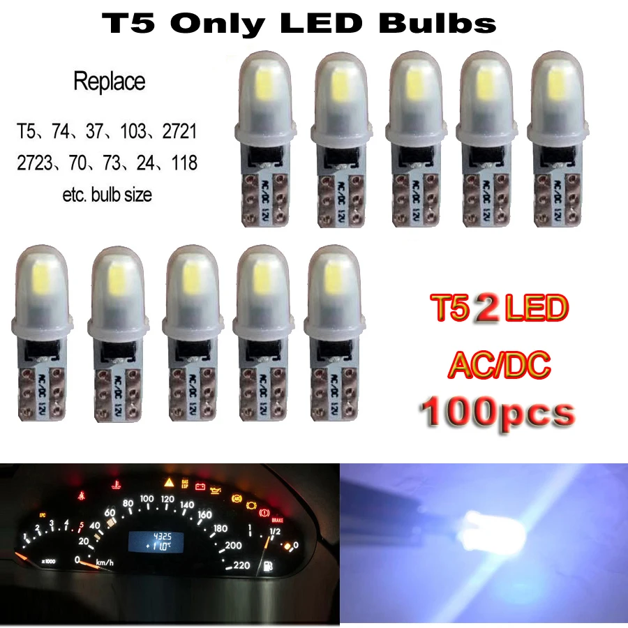 

100 шт. T5 74 37 103 светодиодный Canbus приборная панель автомобиля лампа приборной панели светодиодный индикатор клиновой светильник DC/AC 12 В белый красный ледяной синий