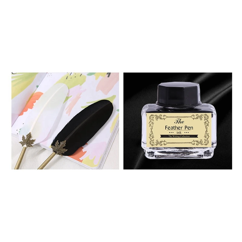 Каллиграфическая гусиная ручка с перьями набор чернил для письма подарочная