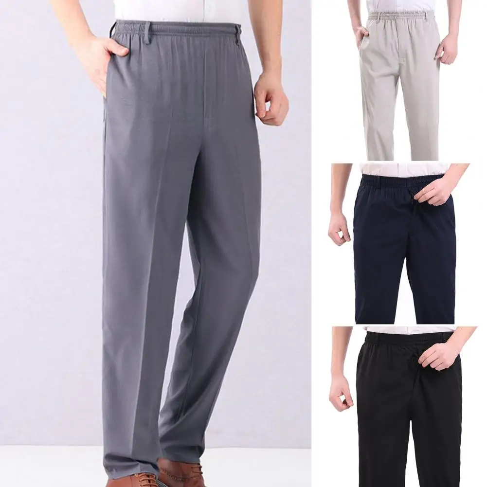 

Мужские брюки с эластичным поясом, брюки для мужчин среднего и пожилого возраста