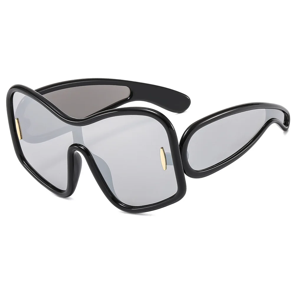 Новые модные женские солнцезащитные очки Y2K Alien в большой оправе с рисовыми