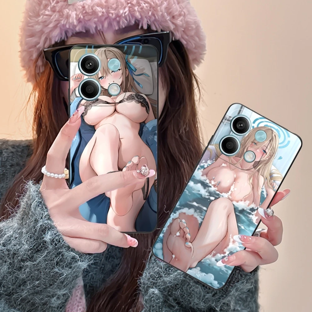 Чехол для телефона Blue Archive Asuna Sexy Hentai Xiaomi Redmi Note 13 12 11 10 9 8 7 6 S A Pro Lite Plus 5G черный чехол