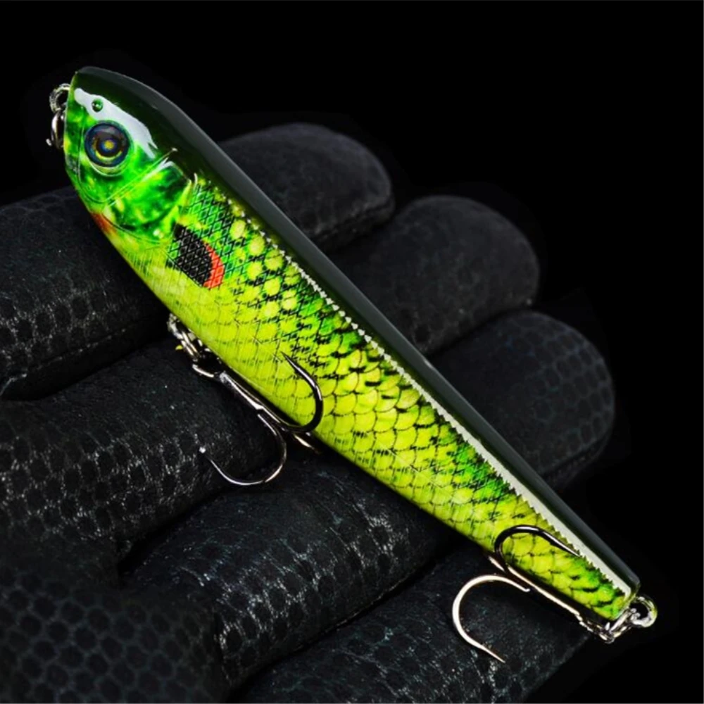 

1pcs 9cm 8.5g Pencil Fishing Lure 6# Top Water Wobbler Artificial Hard Bait High Quality ABS Model Fishing Tackle Pesca