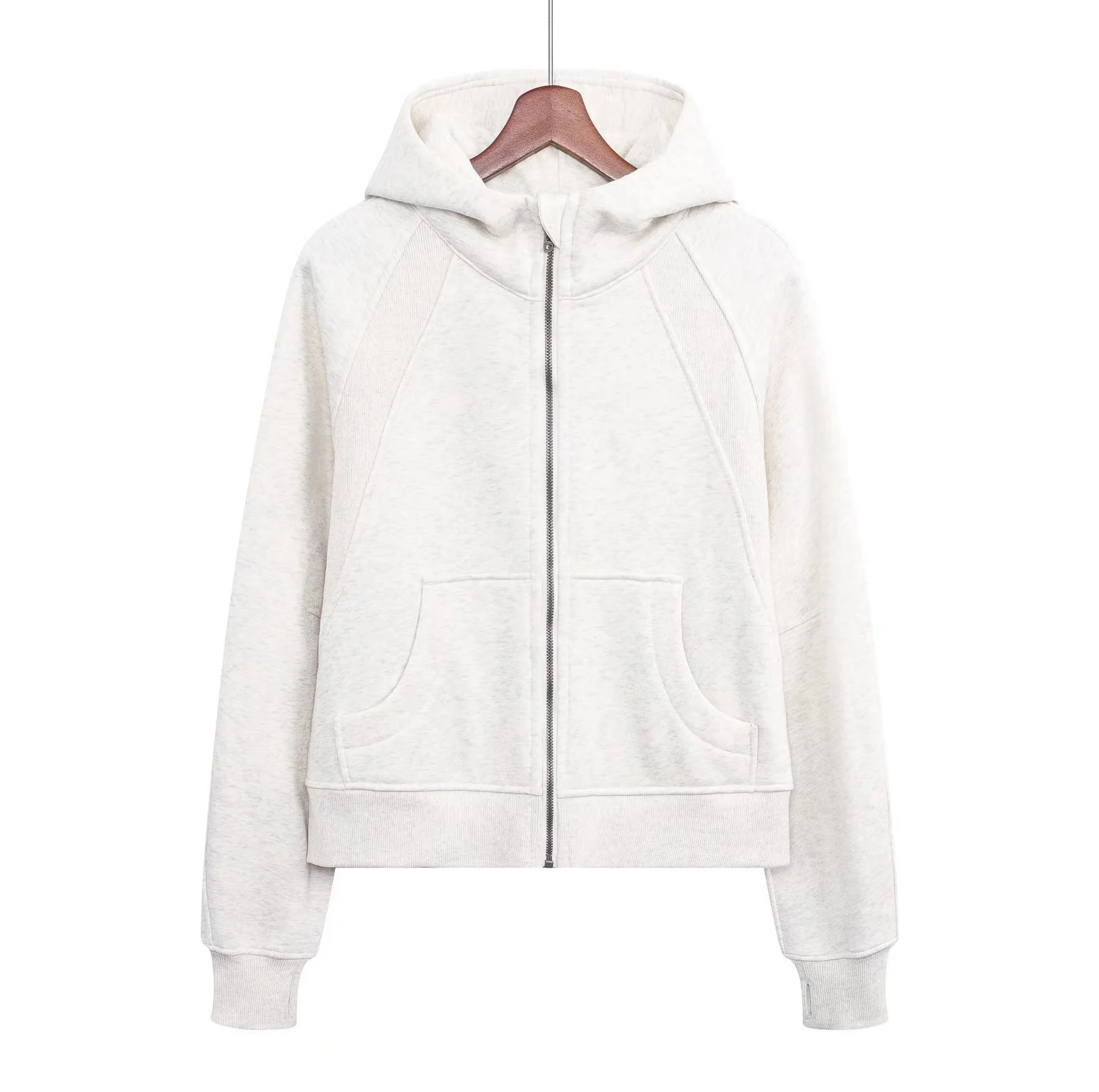 Lulu Autumn Winter Warm Windproof SCUBA Women's Yoga Solid Sports Pullover Hooded Sweater Plush Outdoor Loose Easy Fashion Add