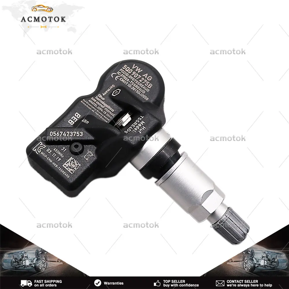 

5Q0907275B Tire Pressure Monitoring Sensor FOR Audi Q7 Q5 Q3 TT A8 A6 SQ5 RS3 SKODA Kodiaq BENTLEY PORSCHE McLAREN Volkswagen