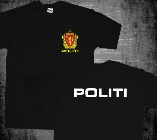 

Amazing Tees Men t shirt Double-sided Oversized New Norway Norwegian Police Politi Special Rescue Unit Delta Force Logo T-shirt