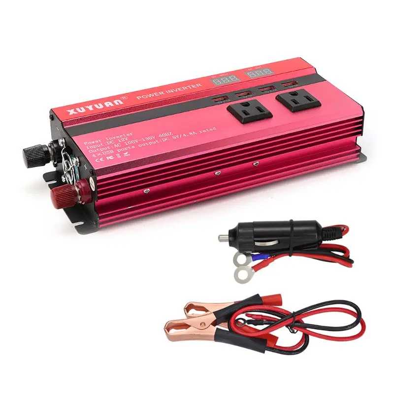 

Solar Power Inverter Sine Wavy LED 4 USB DC12 To AC110V/220V Convert