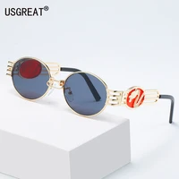 metal steampunk sunglasses men women dragon fashion hip pop round glasses brand designer vintage sun glasses oculos de sol