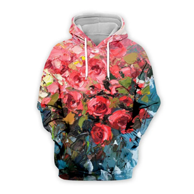 

2022 Flower Hoodies Men Women Autumn Sweatshirt 3D Printed Hoodies Flowers Hoody Harajuku Casual Funny Pullover Men's Clothing