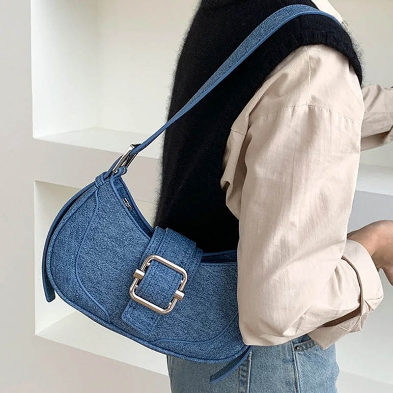 

Vintage Handbags For Women Half-moon Leather Hasp Shoulder Crossbody Bag Designer Luxury Ladies Underarm Bags Hobo Bolsas