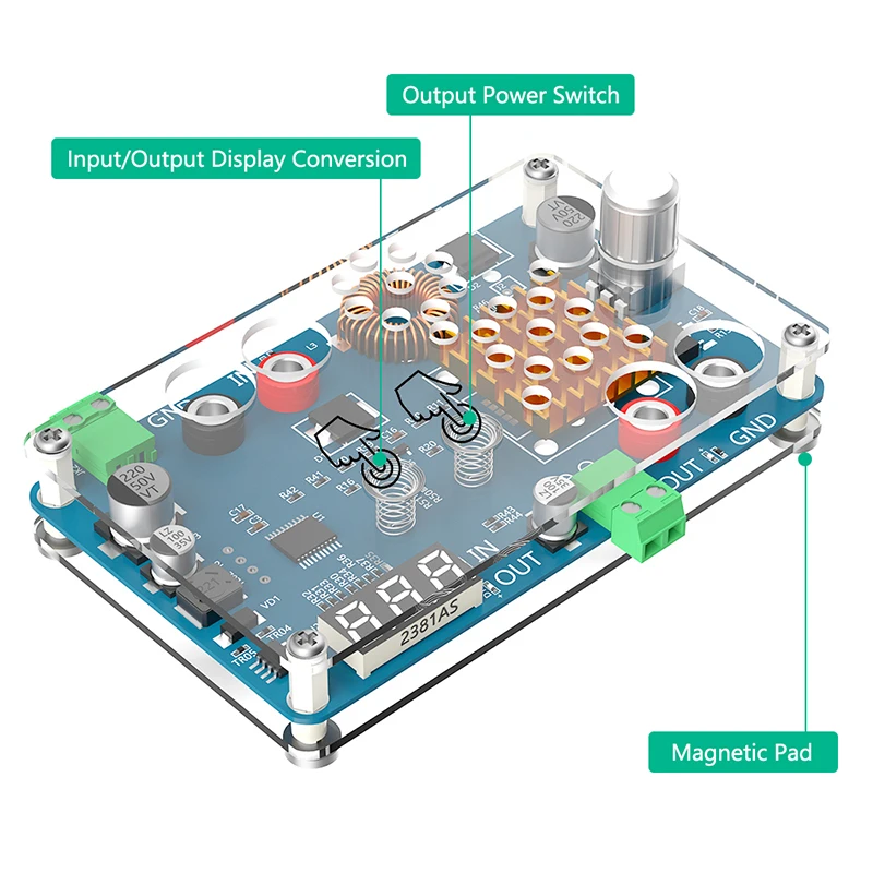 Понижающий преобразователь с 5-32 В постоянного тока на 5-45 3 А Регулируемый