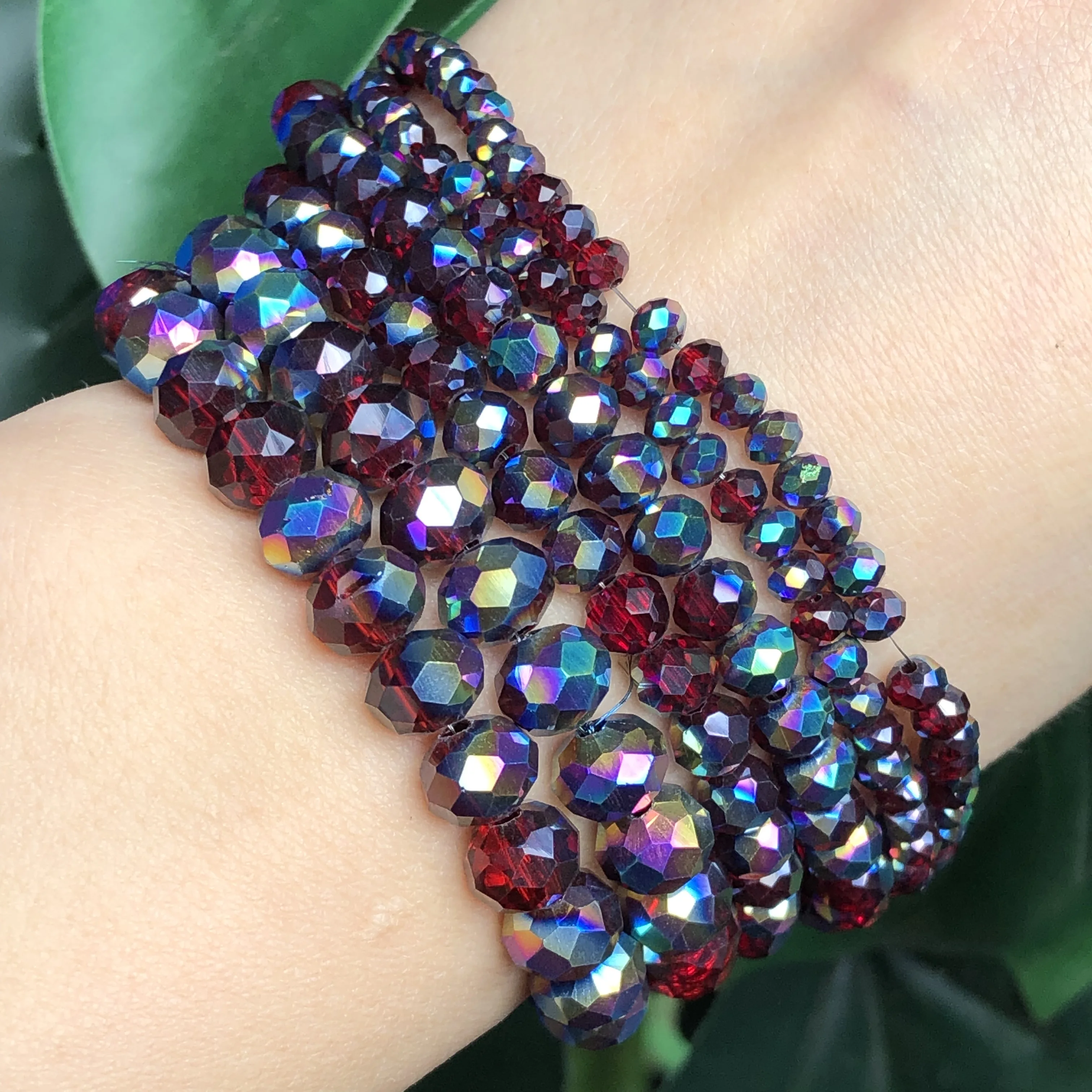 Высококачественные граненые темно-красные разноцветные Австрийские