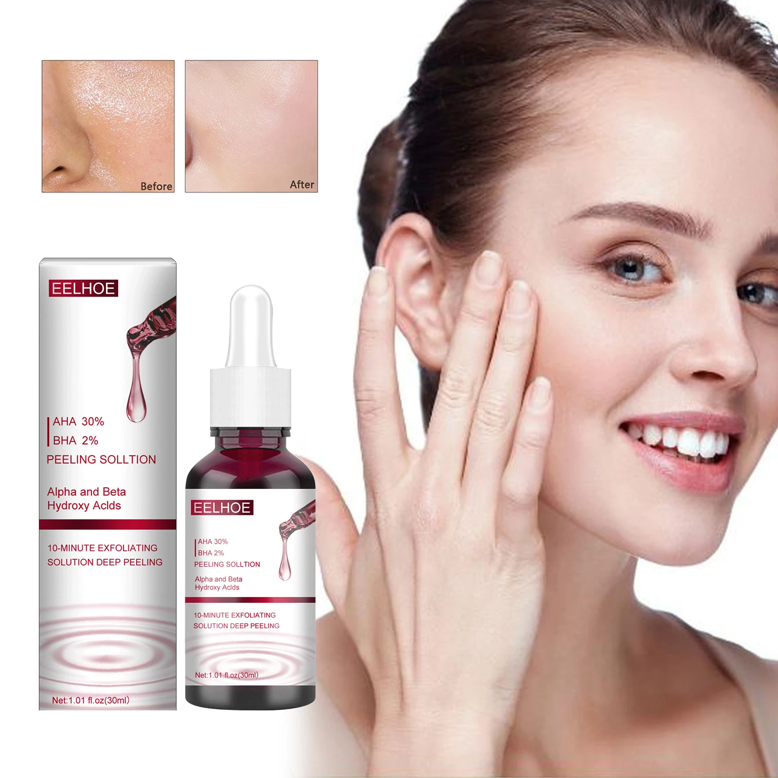 

Shrink Pores Face Serum Moisturizing Whitening Exfoliating Improve Blackhead Acne Pigmentation Salicylic Acid Facial Essence 30g