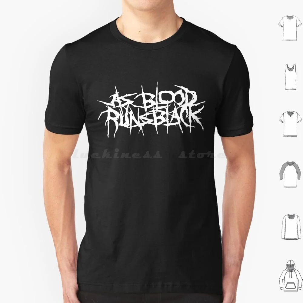 Фото Черная футболка As Blood Runs, большой размер, 100% хлопок, как Blood Runs, черная, All Shall Perish, черный логотип, металлическая полоса, Deathcore Carnifex №1