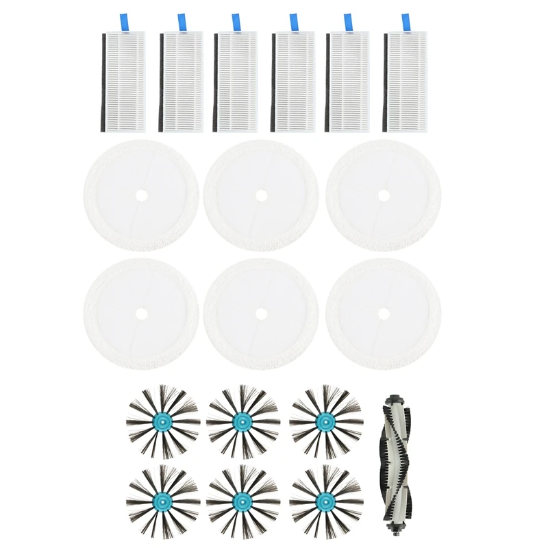 

For Bissell 3115 EV675 Spinwave Hard Floor Expert Pet Robot, Main Brush, Hepa Filter, Side Brushes, Mop Pad