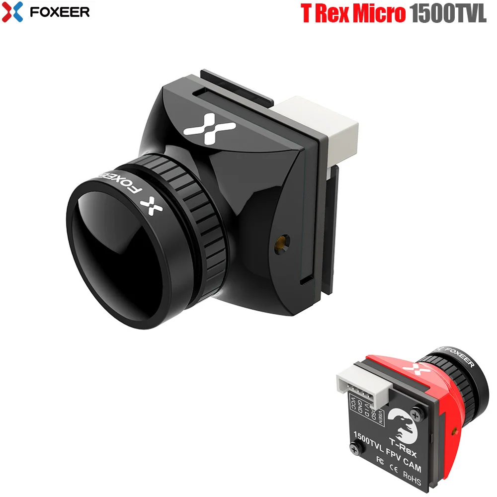 Фото Foxeer T-Rex Micro 1500TVL Super WDR FPV-камера 4:3/16:9 с переключаемым режимом PAL/NTSC, низкой задержкой, 19*19 мм, пластиковая, для FPV-гонок и фристайла. №2