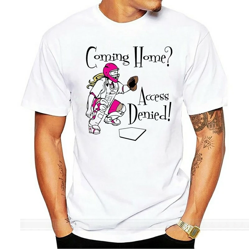 

Summer Mens T Shirt Fastpitch Softball Access Denied pink T Shirt