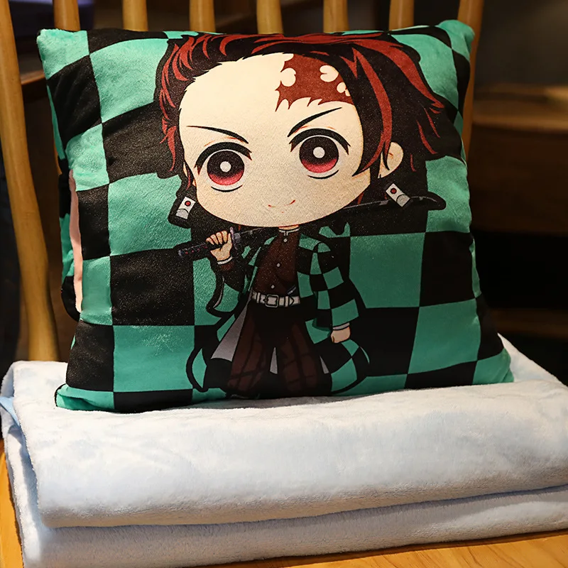 

Anime Demon Slayer Kimetsu No Yaiba Nezuko Tanjirou Agatsuma Zenitsu Pillow Nap Pillow Air Conditioner Blanket Doll Toys