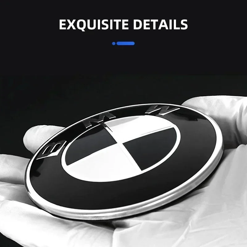 1pcs 78mm Rear Boot Trunk Emblem Badge For BMW 51141970248 E53 E66 2 Pins Silver Base Aluminum Sticker Blue White Accessories