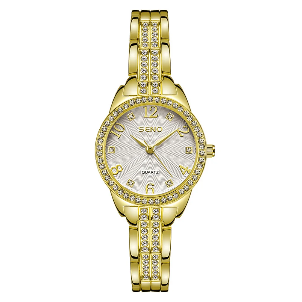 Hot Selling New Fashion Women's Quartz Watch Jewelry Buckle Atmosphere Elegant Diamond-encrusted Waterproof Watch