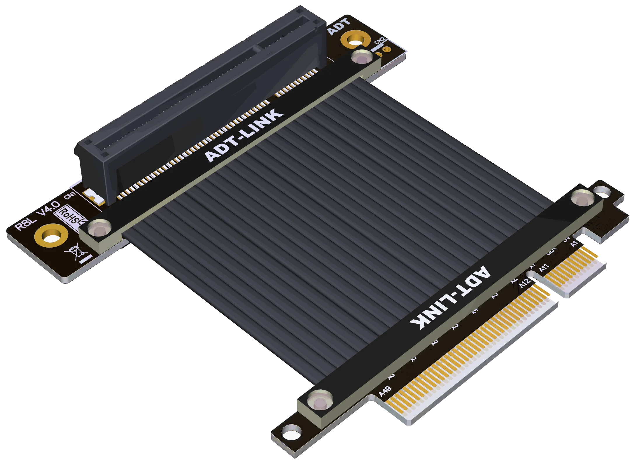 Расширительный кабель для видеокарты PCI-E Gen4 8x на стандарте PCIE 4.0 X8 с разъемами Female/Male на разъемы слота.