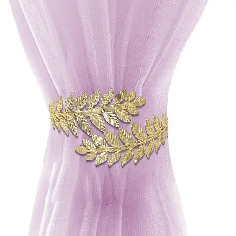 

Curtain Drapery Holders Creative Pullbacks Curtain Leaf Shaped Tie Holder Adjustable Drapes Pull Hooks Side Holders For Study