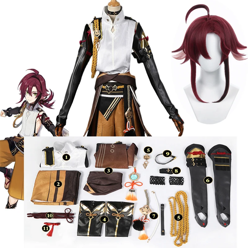 

Genshin Impact Shikanoin Heizou Cosplay Costume Shikanoin Heizou Cosplay Wig Shoes Halloween Men Cosplay Costume Full Set