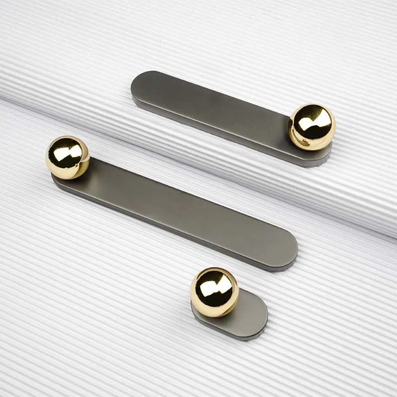 

Cabinet Door Handle Black Gold Light Luxury Handle Drawer Aluminum Alloy Door Handle Modern Simple High-end Long Wardrobe Handle