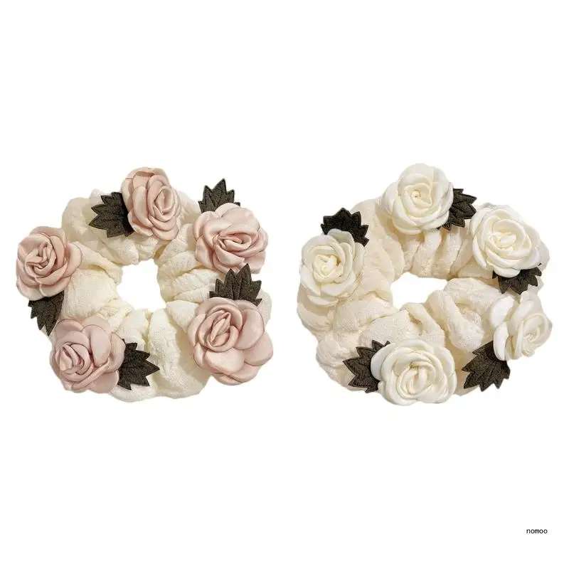 

Fashion Floral Hair Rope Large Flower Hair Scrunchies Headpiece Hair Ties