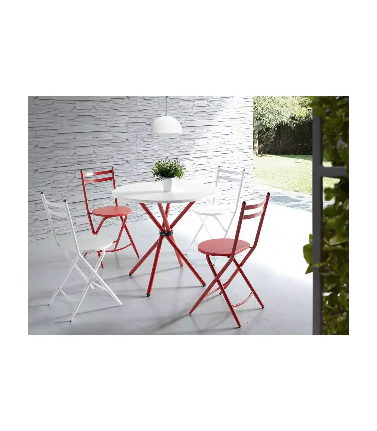 

Table set with chairs for living room stools set kitchen JULIA Table 4 chairs in red and white color PDCOR Bar stool with footre