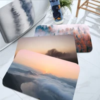 forest white smoke fog clouds bath mat retro multiple choice living room kitchen rug non slip doormat area rug