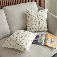 inyahome decorative throw pillow covers gold pillow covers white plush couch pillow covers for bed sofa car coussin canap%c3%a9
