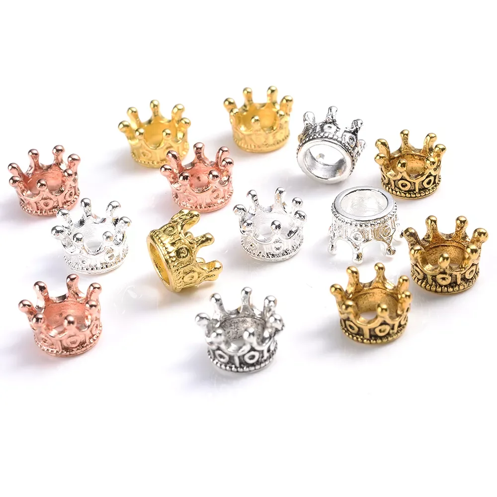 

Alloy Loose Spacer Beads Gold Silver Crown Beads for Jewelry Making DIY Bracelet Handmade Accessories 6x9/12mm