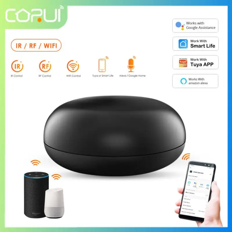 

CORUI Tuya WiFi Smart RF IR Universal Remote Controller RF App Smart Life Voice Control Work With Alexa Google Home Smart Home