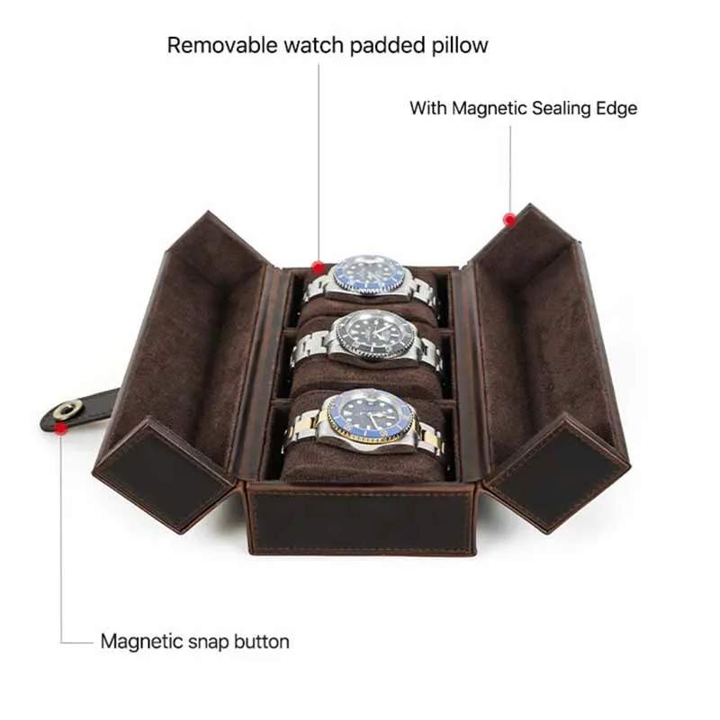 Кожаные чехлы для хранения механических часов ручной работы дорожные