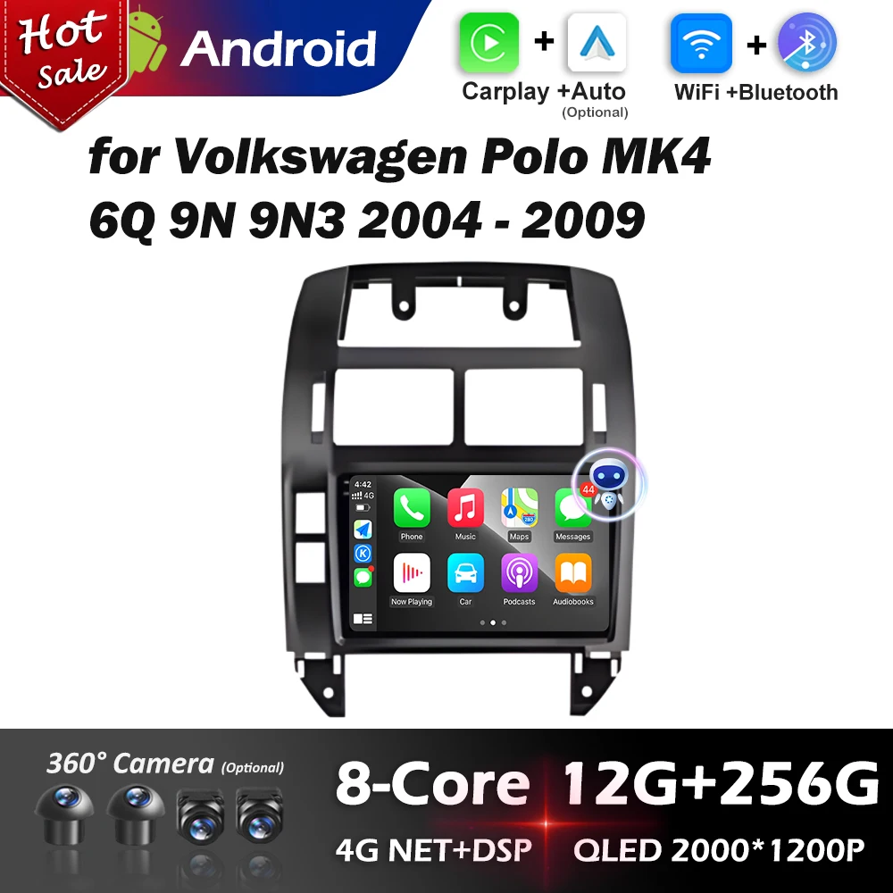 Android Auto DSP Stereo Carplay Автомобильный видеомультимедийный плеер для Volkswagen Polo MK4 6Q 9N 9N3