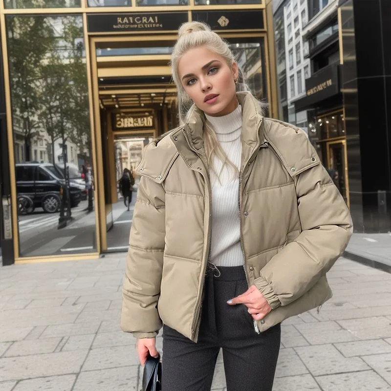 

Новинка 2023, осенне-зимнее женское короткое Свободное пальто с хлопковой подкладкой для студенток