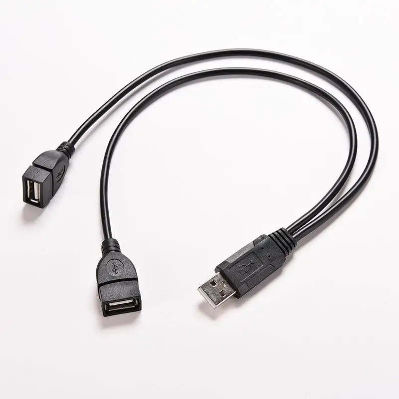 

USB 2.0 A Male To 2 Dual USB Female Jack Y Splitter Hub Charger Power Cord Adapter Cable For 2.5" Hard Disk HDD