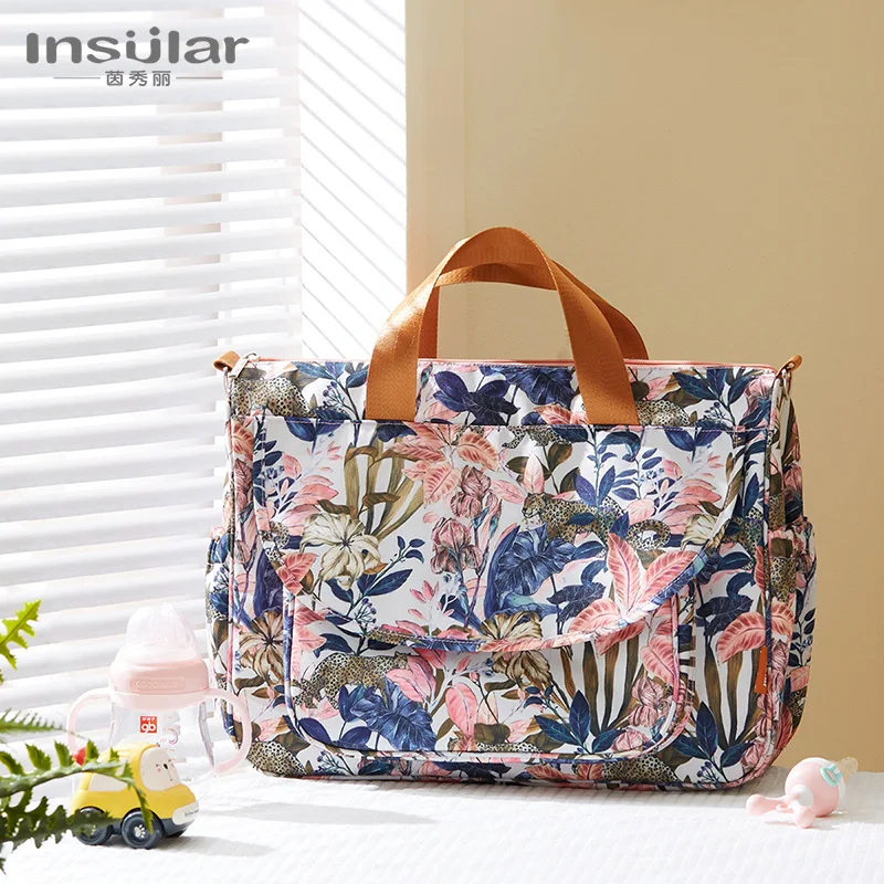 

Insular Baby Diaper Bag Fashion Mummy Maternity Large Capacity Nappy Stroller Waterproof Mommy Travel Changing Nursing Totes