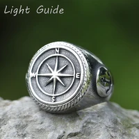 2022 new mens 316l stainless steel rings vintage viking cross compass runic pirate fashion jewelry free shipping