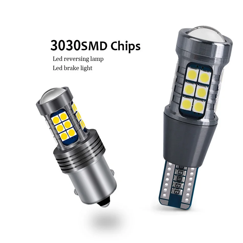 

2pcs Universal Led Decoding Reversing Light T15 1156 1157 T20 7443 3030 27SMD Brake Turn Signal Car Accessories