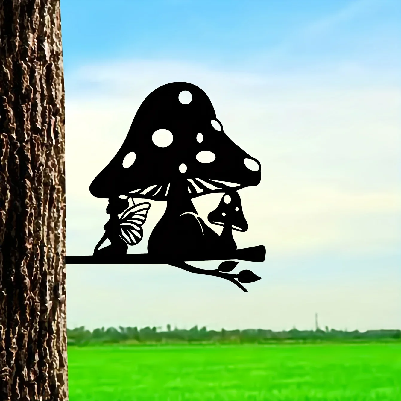 HelloYoung художественный металлический силуэт Grib Elf на ветке железный декоративный