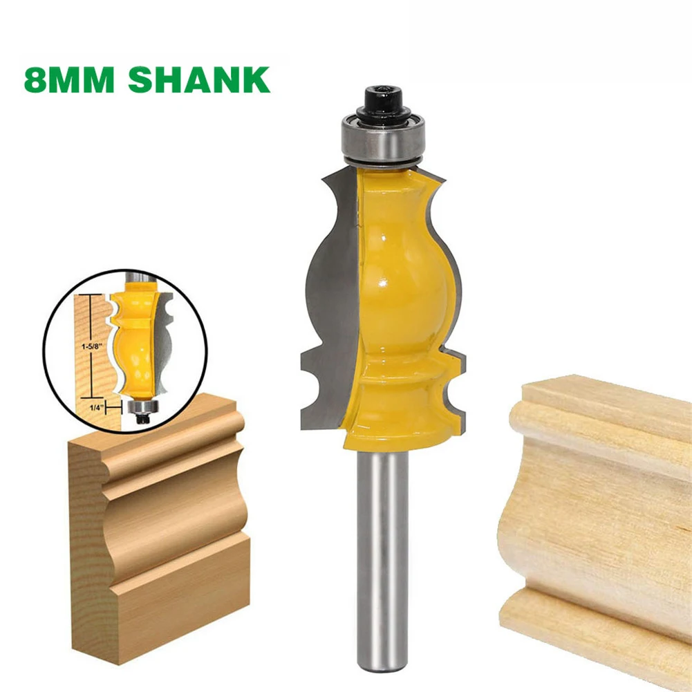 

1pc Woodworking Milling Cutter 8mm Handle Fishtail Handrail Knife Angle Molding Router Bit Trimming Wood Milling Cutter Tools