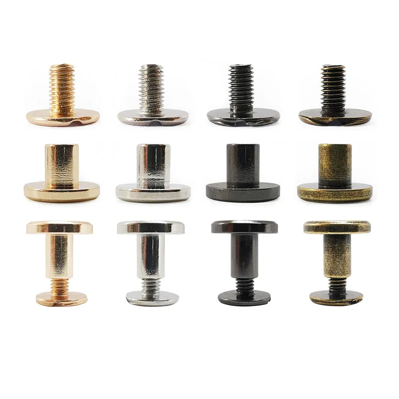 

10pc Luggage Leather Metal Craft Solid Screw Nail Rivet Double Curved Head Belt Strap Rivets Book Screws 5/6.5/8mm DIY hand tool