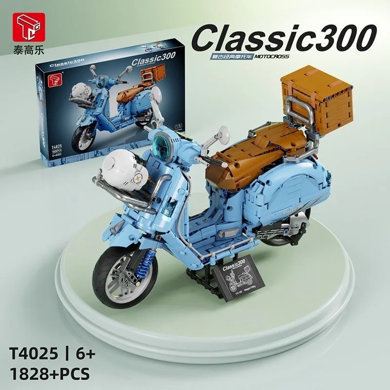 

2023 New High-Tech Classic Vespas Series 1:5 Motorcycle Building Blocks Motorbike Vehicle Model Bricks Toys for Boyfriend Gifts