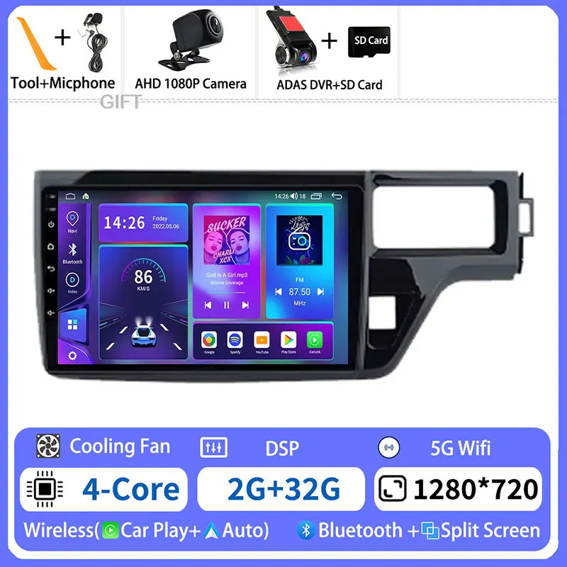 

Android 15 Carplay для Honda Stepwgn 5 2015-2021 WIFI плеер 360 камера навигация BT DSP видео мультимедиа 2din автомобильное радио авто