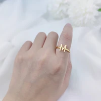 custom letter men fashion simple ring stainless steel jewelry new personalized a z women ring valentines day gift for girlfriend