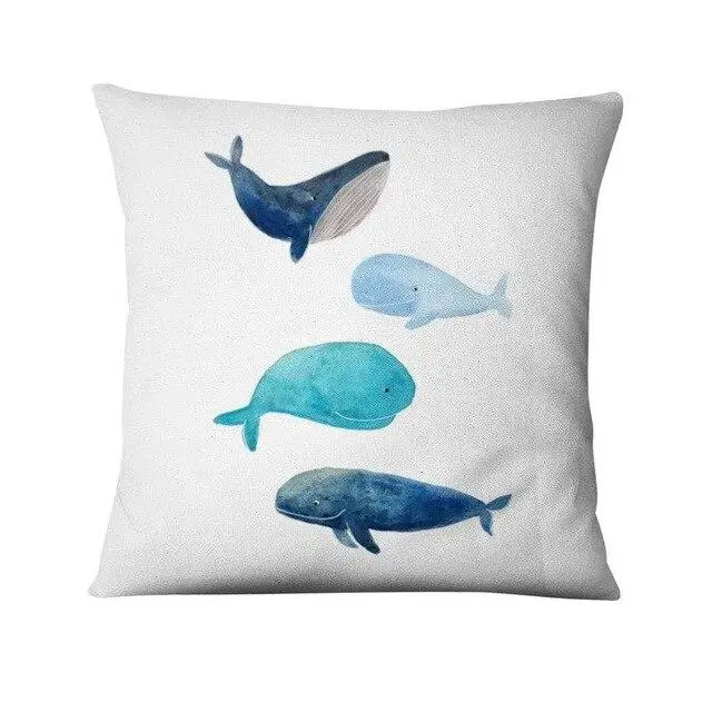 Искусственное украшение наволочка с рисунком Кита Декор для дома диван подушка |